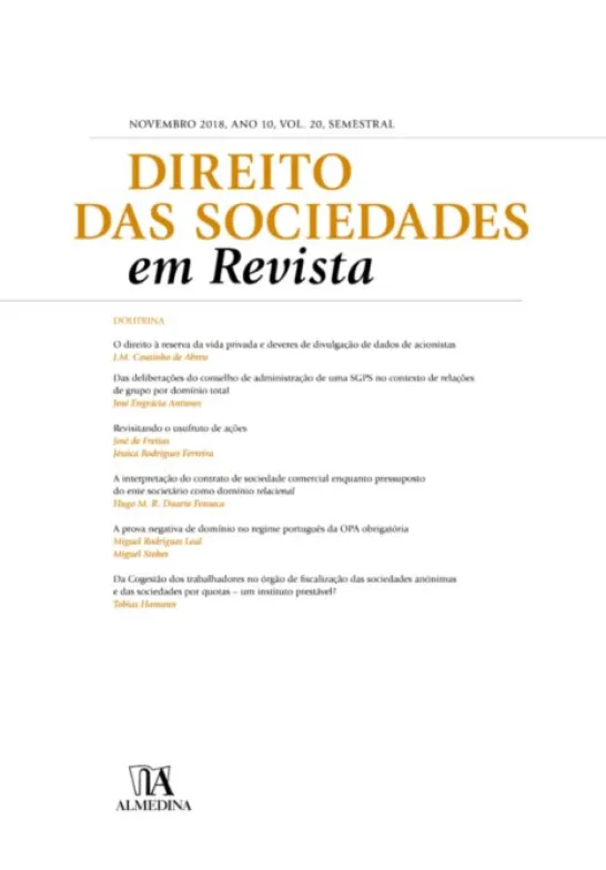 Direito das Sociedades em Revista - Vol. 20 - 2018