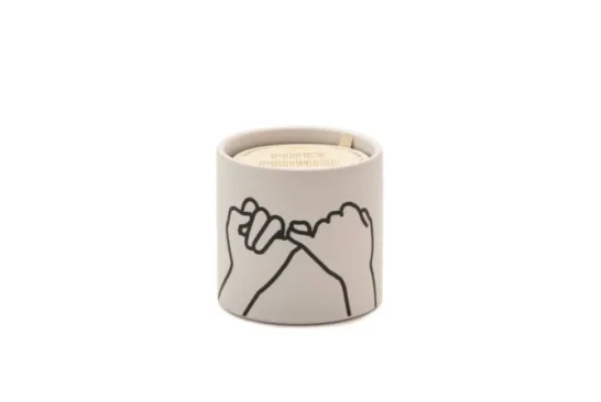 Impressions Ceramic Candle 5.75 oz./163g - White - Pinky Promise - Wild Fig & Cedar
