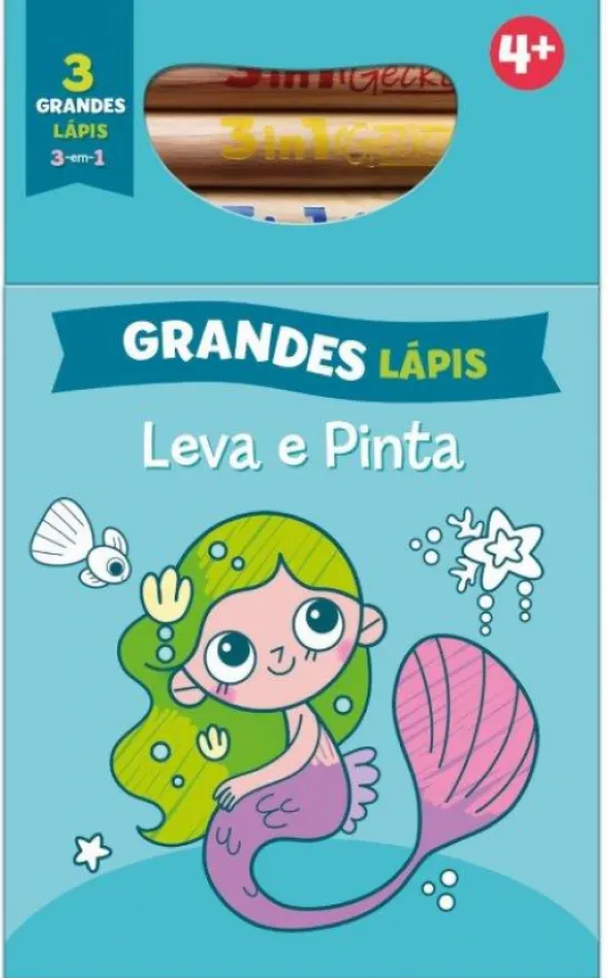 Leva e Pinta com Grandes Lápis - Azul - Sereia