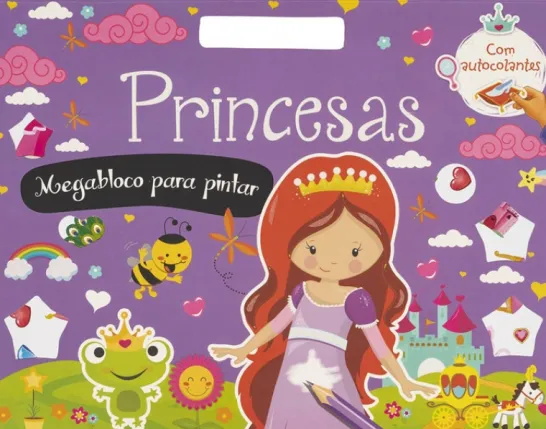 Princesas - Megabloco para pintar com autocolantes