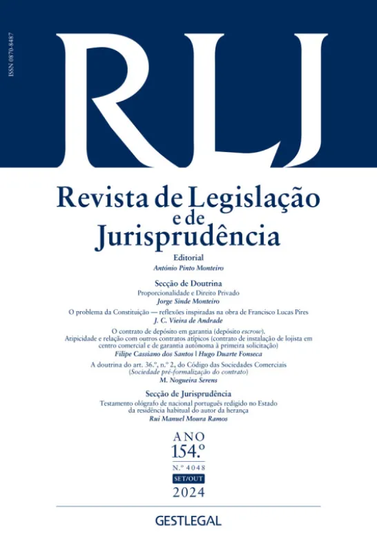 Revista de Legislação e de Jurisprudência - Ano 154.º - Nº 4048