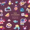 160 Stickers Silly Birds
